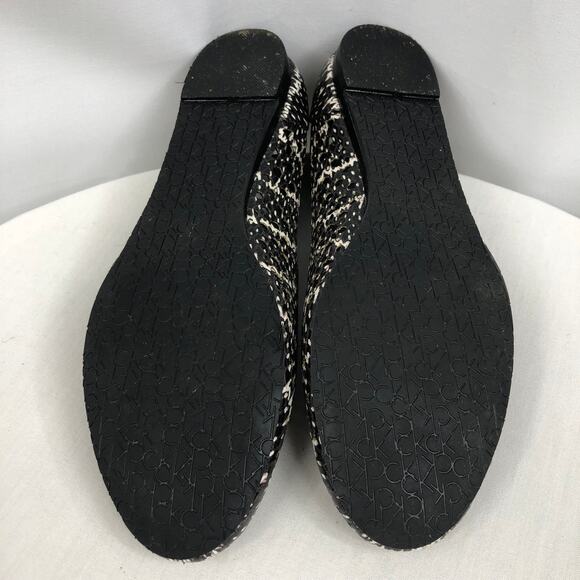 Calvin Klein Saphire Speckled Snake Sz 9M Cream/Black Laser Cut BalletFlat Shoes - Picture 11 of 12